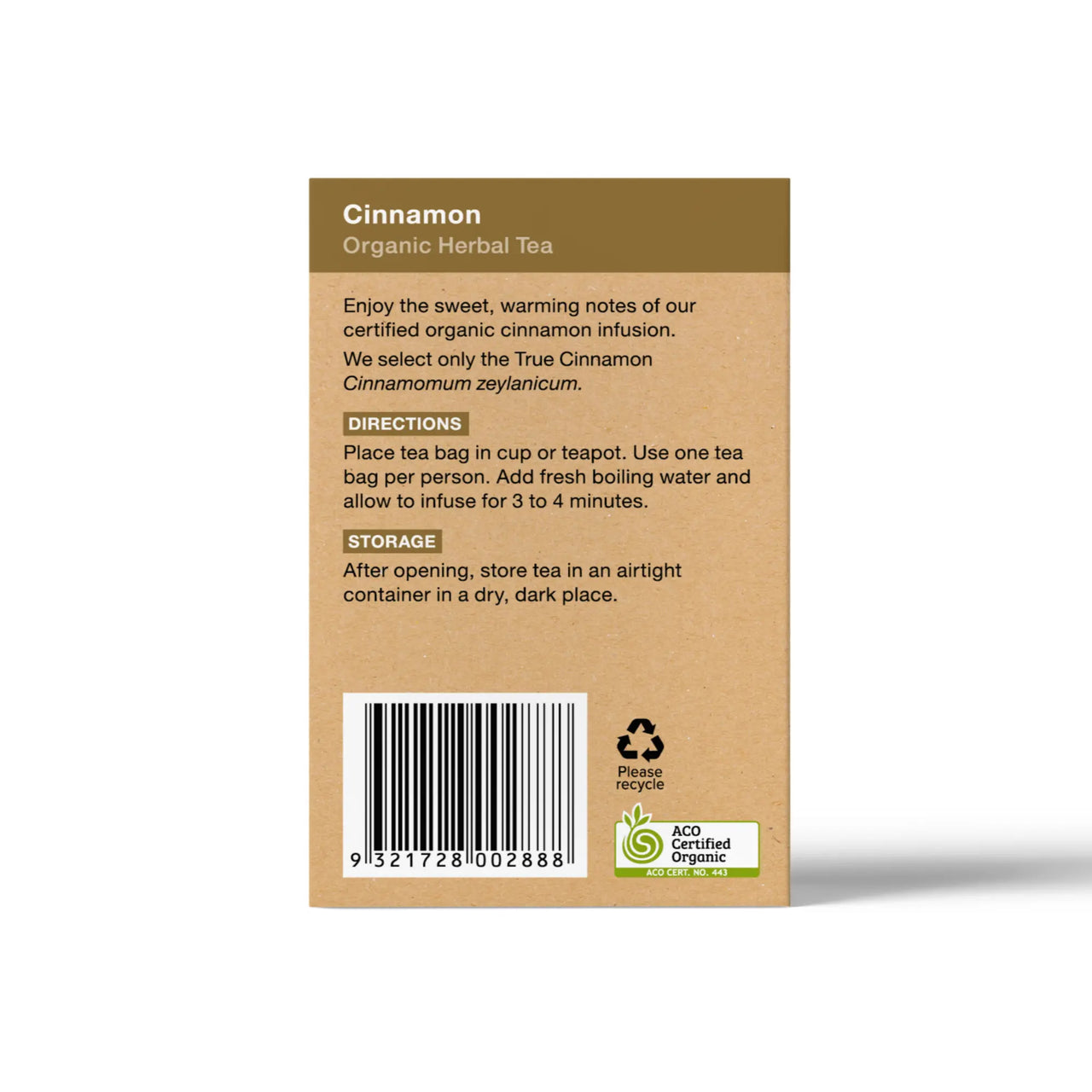 Cinnamon Tea Bags Australian Certified Organic