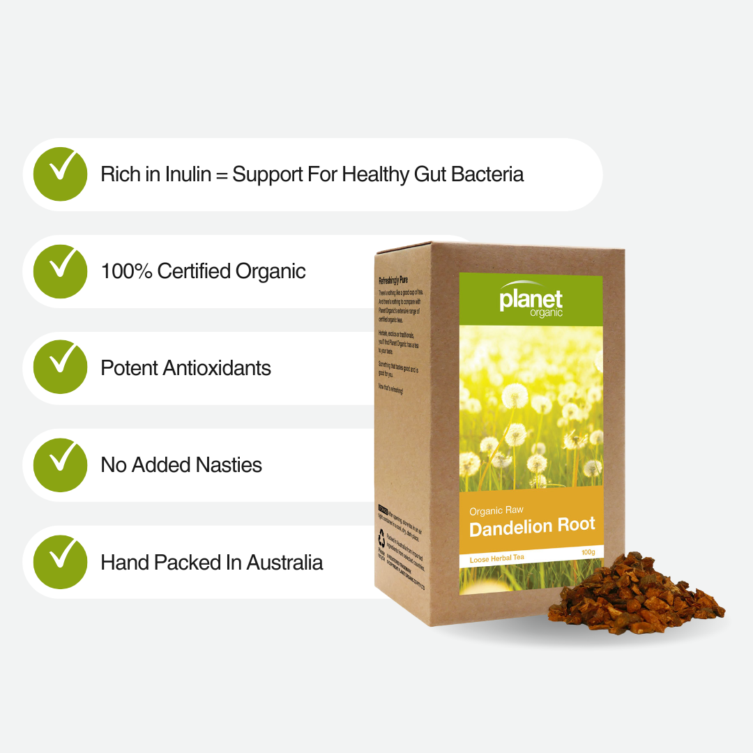 Dandelion Root Tea Loose Leaf 100g - Certified Organic
