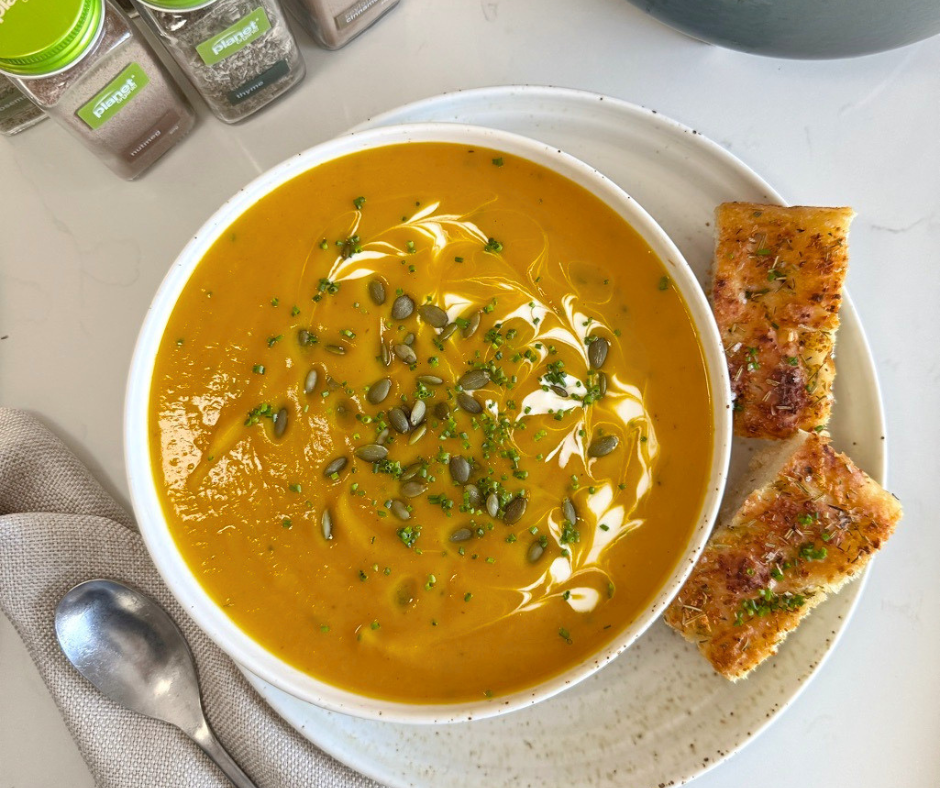 Classic Pumpkin Soup with Herby Foccaccia