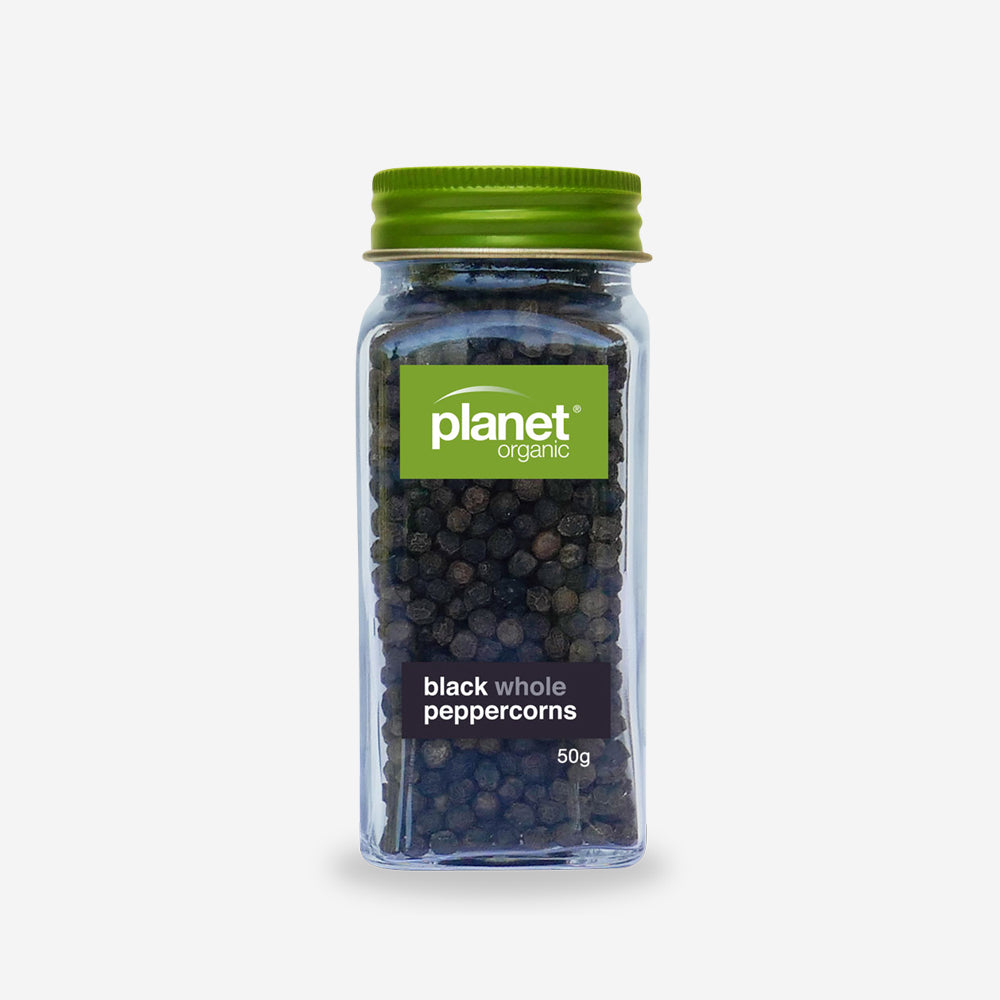 Certified Organic Black Whole Peppercorns Shaker