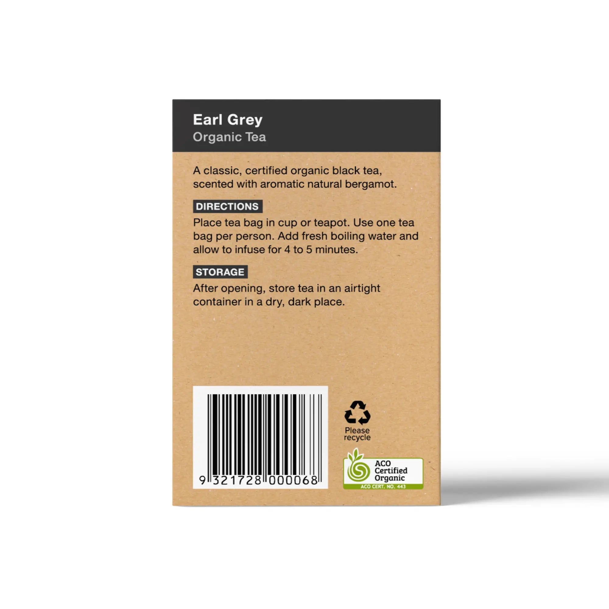 Certified Organic Earl Grey Black Tea Bags