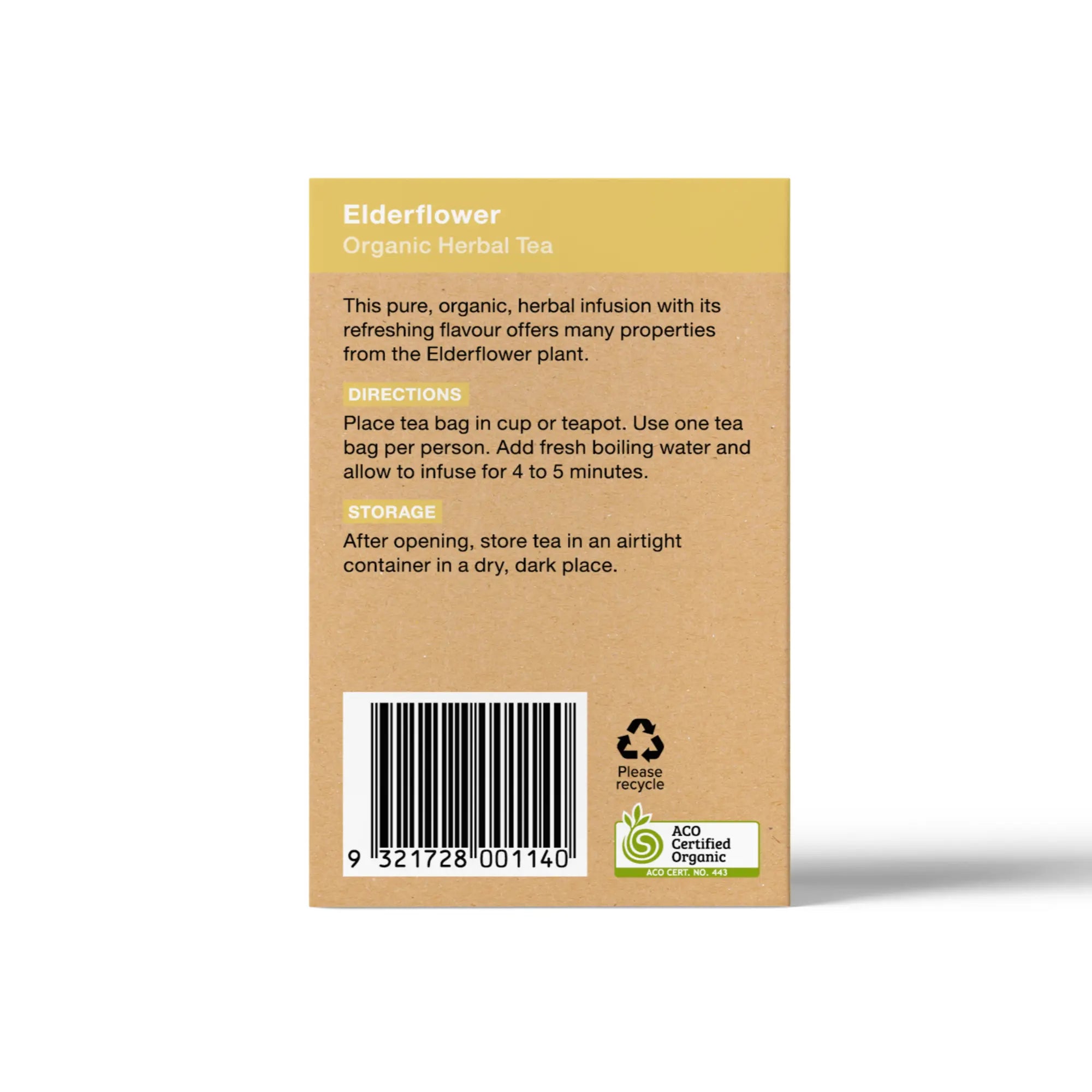 Certified Organic Elderflower Tea Bags