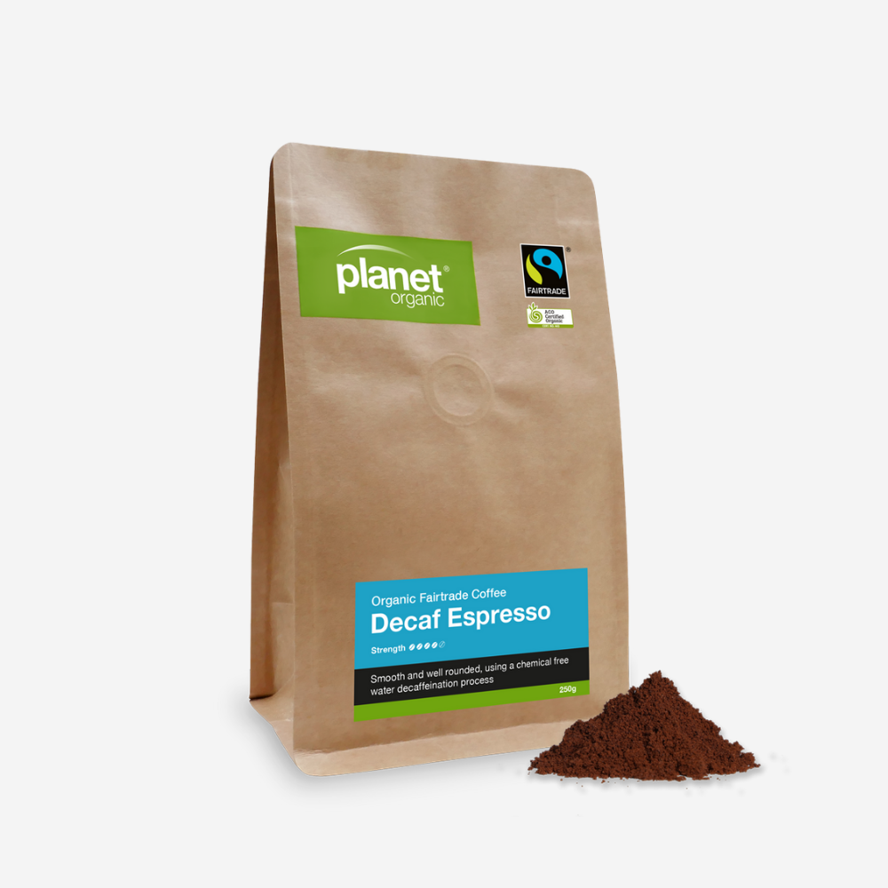 Coffee Decaf Espresso Grind 250g - Certified Organic