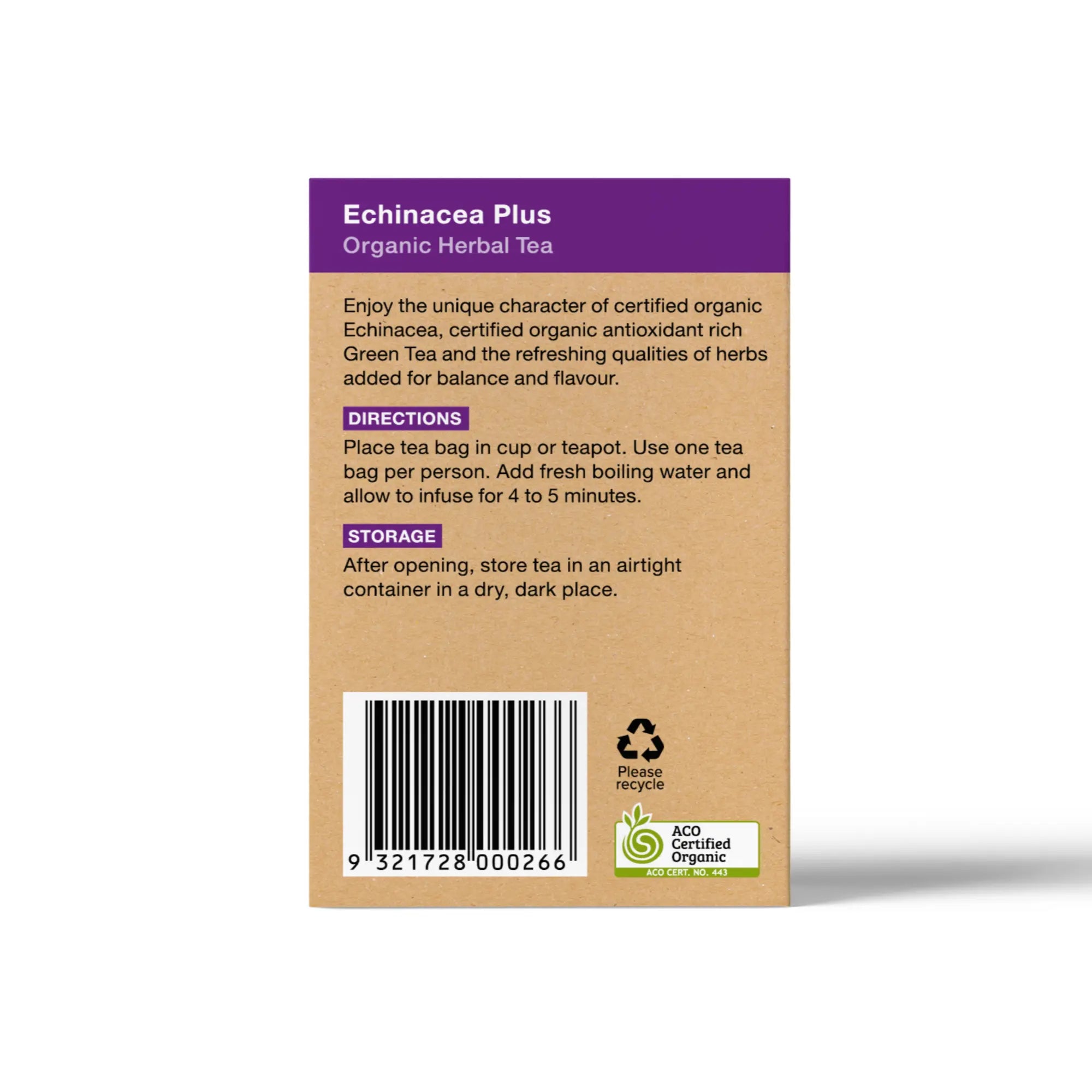 Echinacea 25 Teabags - Certified Organic