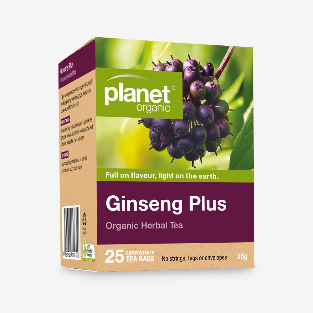 Ginseng Plus Tea for Fatigue & Vitality Certified Organic