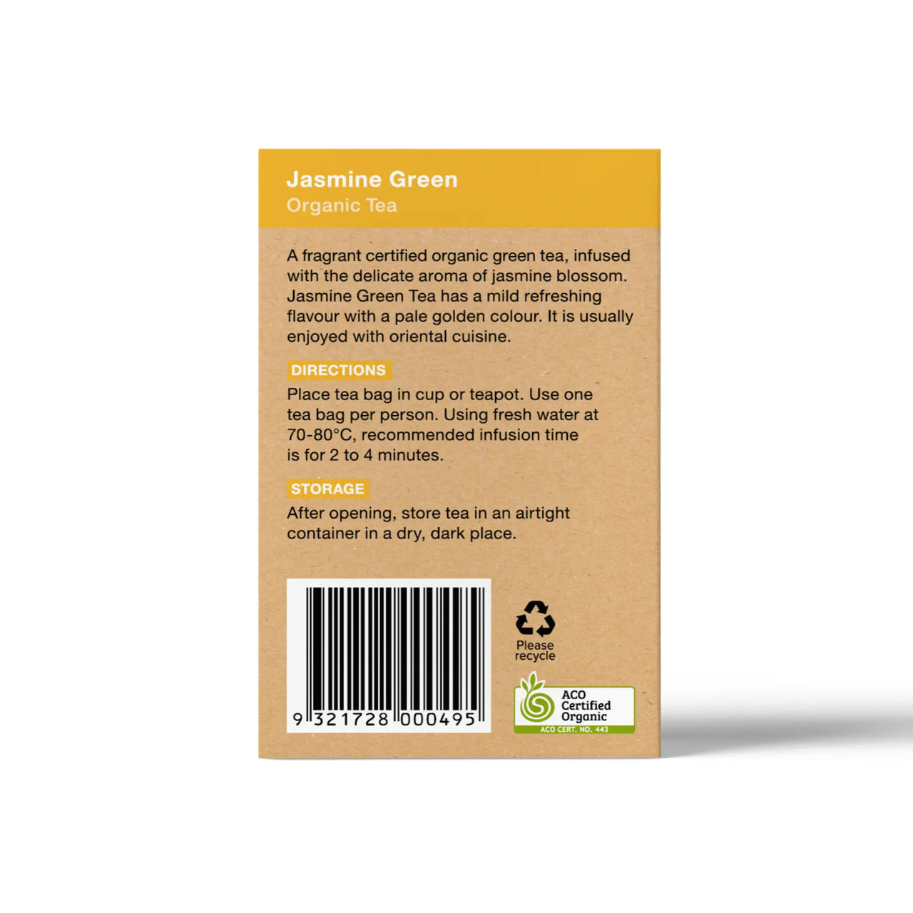 Jasmine Green 25 Teabags - Certified Organic