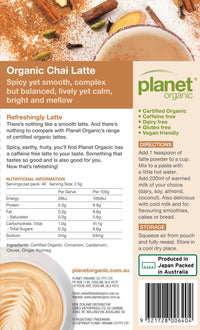 Thumbnail for Chai Latte Powder 100g - Certified Organic