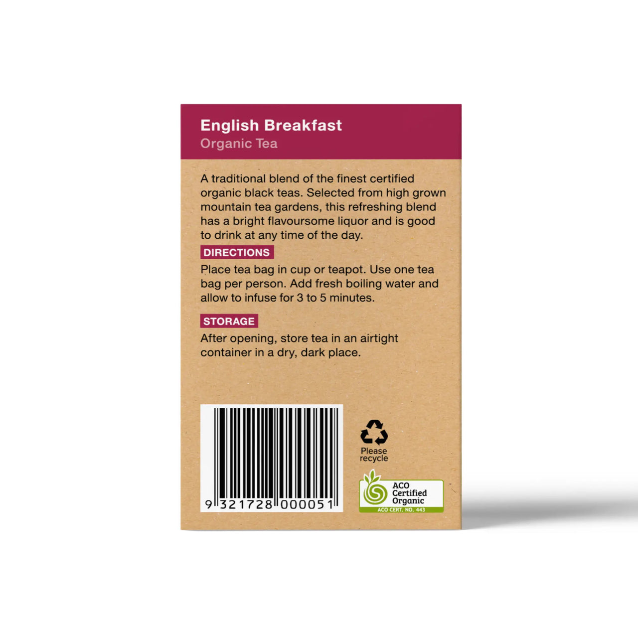 Organic English Breakfast Tea Ingredients