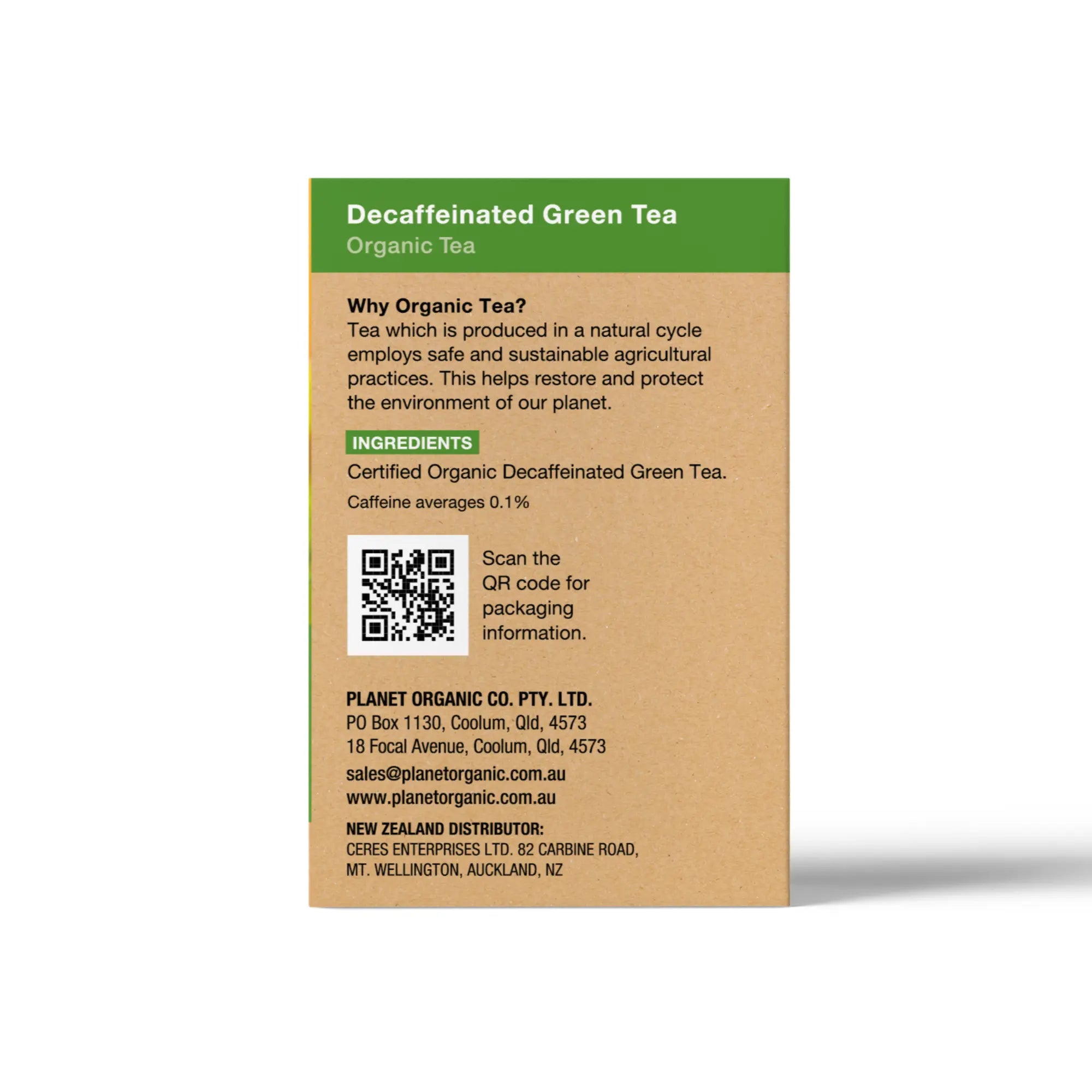 Organic Green Decaffeinated Tea bags