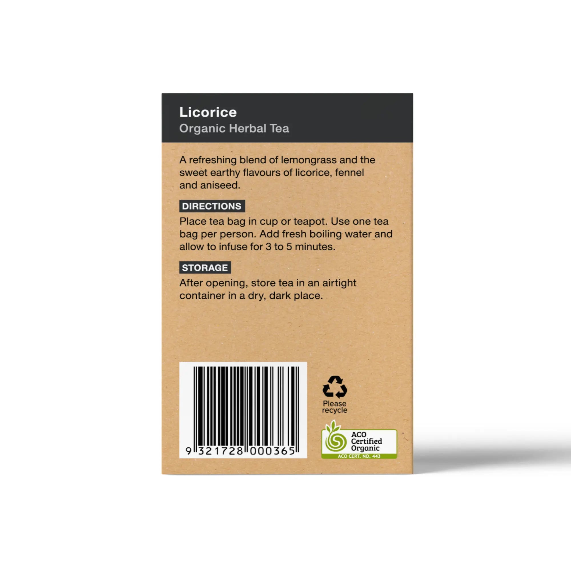 Organic Licorice Tea bags