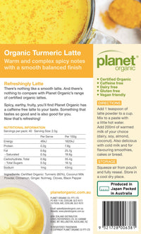 Thumbnail for Turmeric Latte Powder 100g - Certified Organic