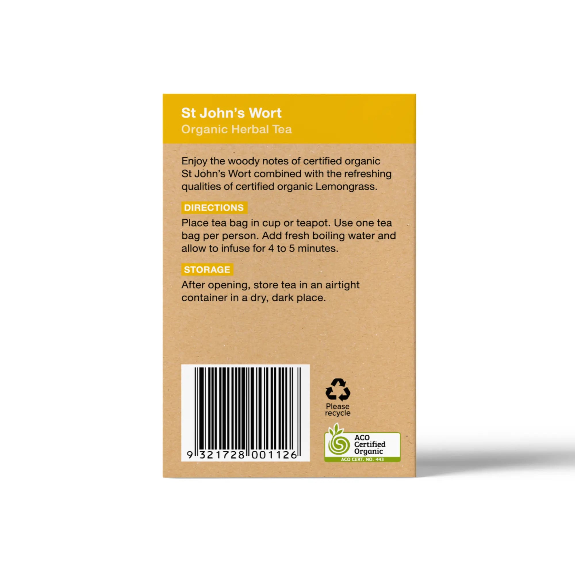 St John's Wort 25 Teabags - Certified Organic