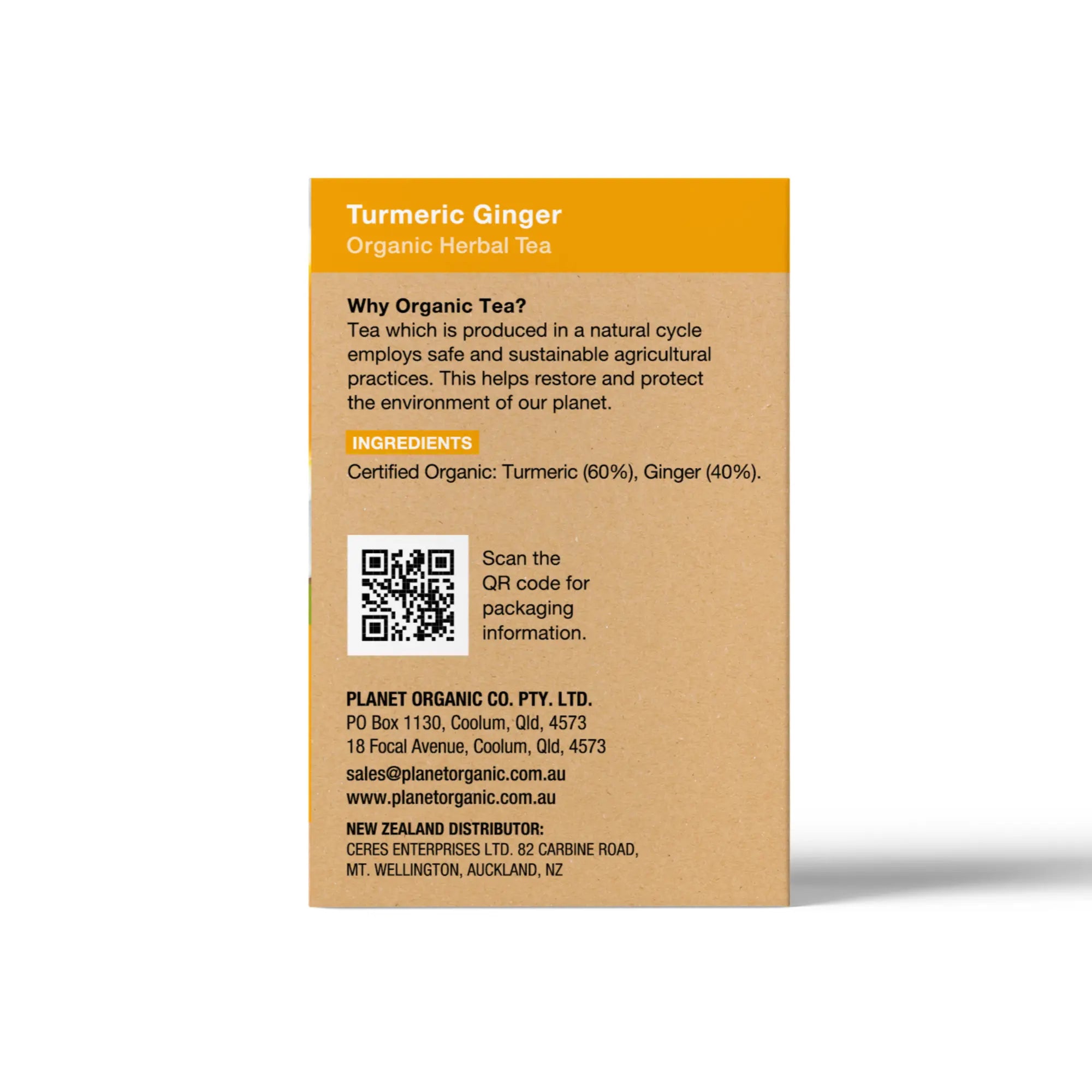 Turmeric and Ginger Tea bags - Certified Organic