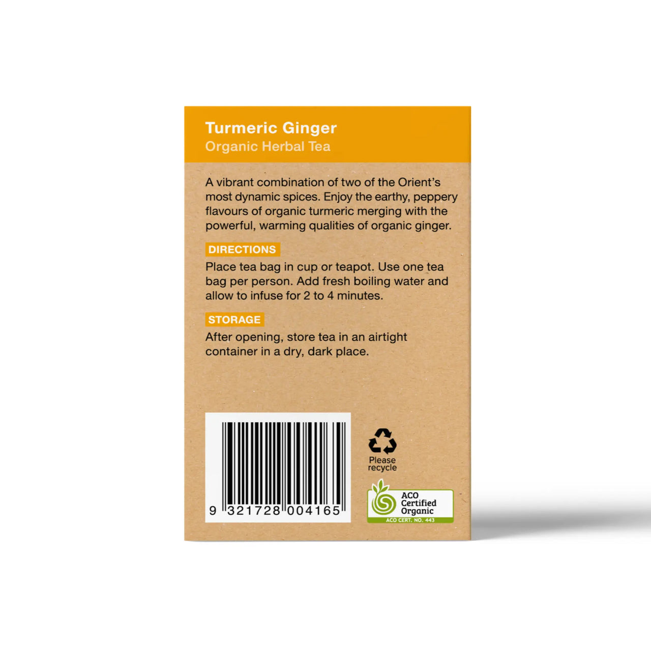 Turmeric and Ginger Teabags - Certified Organic