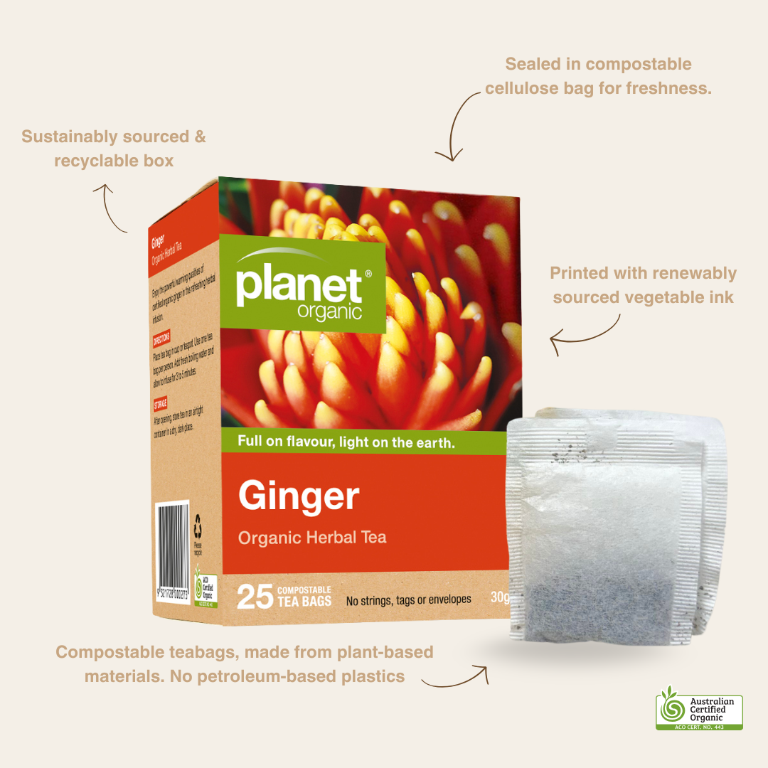 Ginger 25 Teabags - Certified Organic
