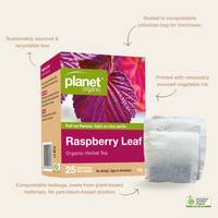 Thumbnail for Raspberry Leaf Tea 25 Tea Bags - Certified Organic