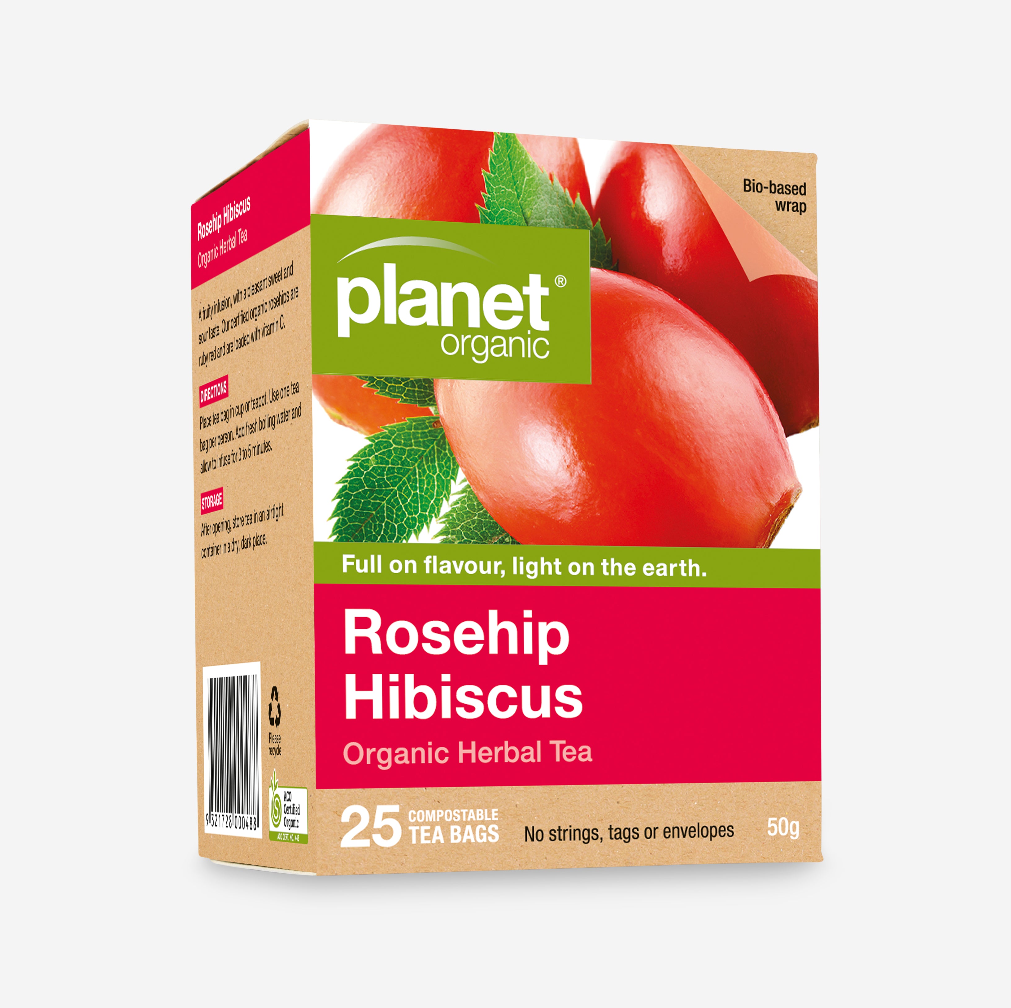 Rosehip & Hibiscus 25 Teabags - Certified Organic